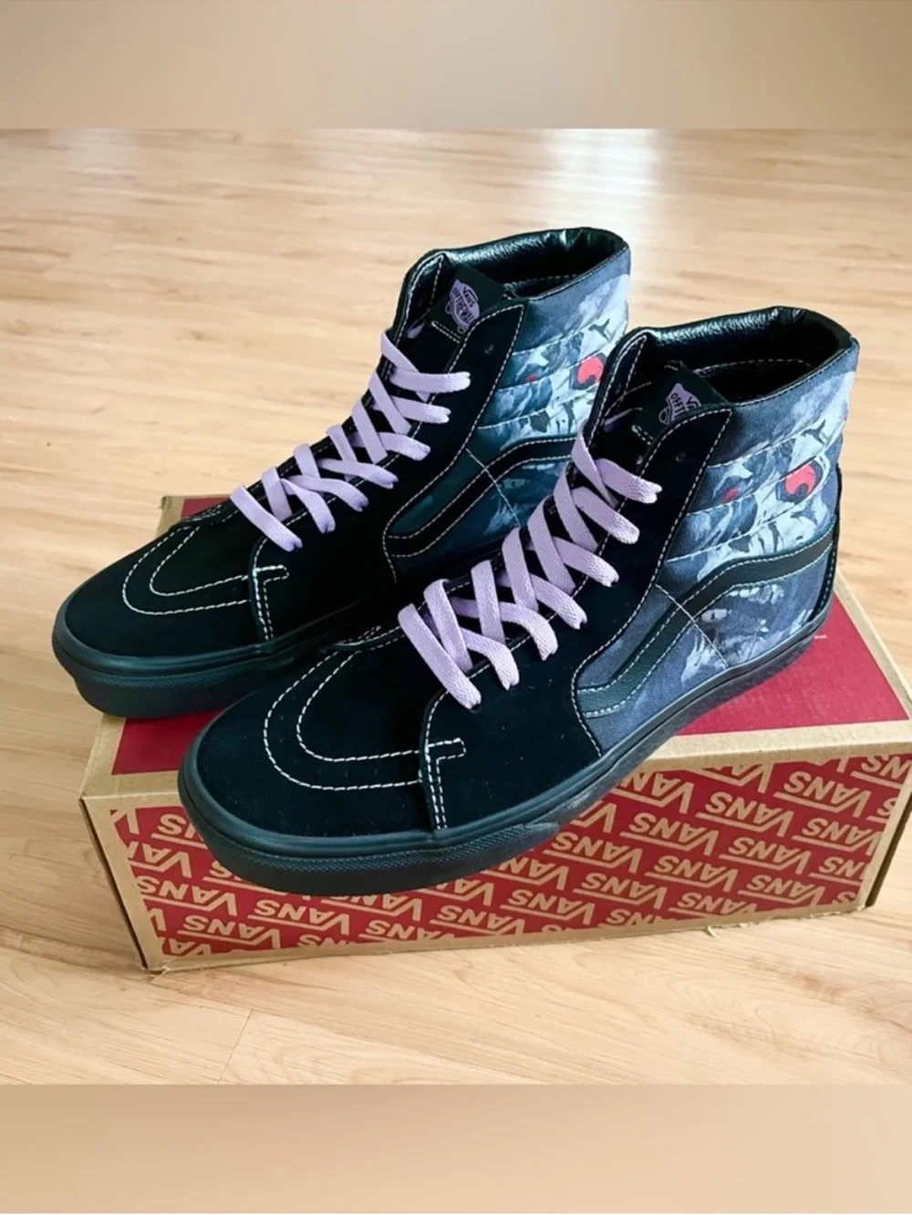 Vans SK8-Hi Midnight Shift Black Skull' Women 12.0 US Mens 10.5 US